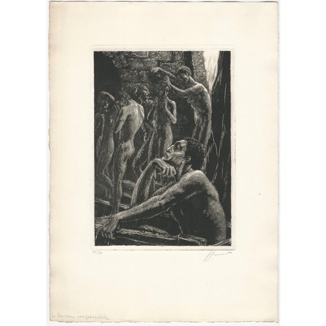 Raphaël Drouart (1884 1972) Le Barreur Impassible (The Impassive Helmsman) Original Etching on Paper 1920s Size (overall):...