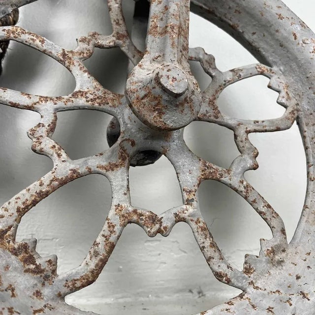 Antique Meiji Era Metal Pulley, Japan For Sale - Image 10 of 13