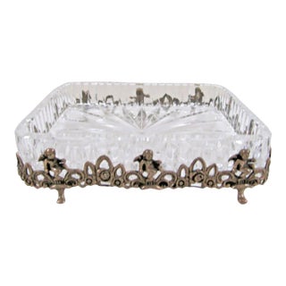 Mid 19th Century Albert Bodemer Germany Crystal and 830 Silver Candy Dish For Sale