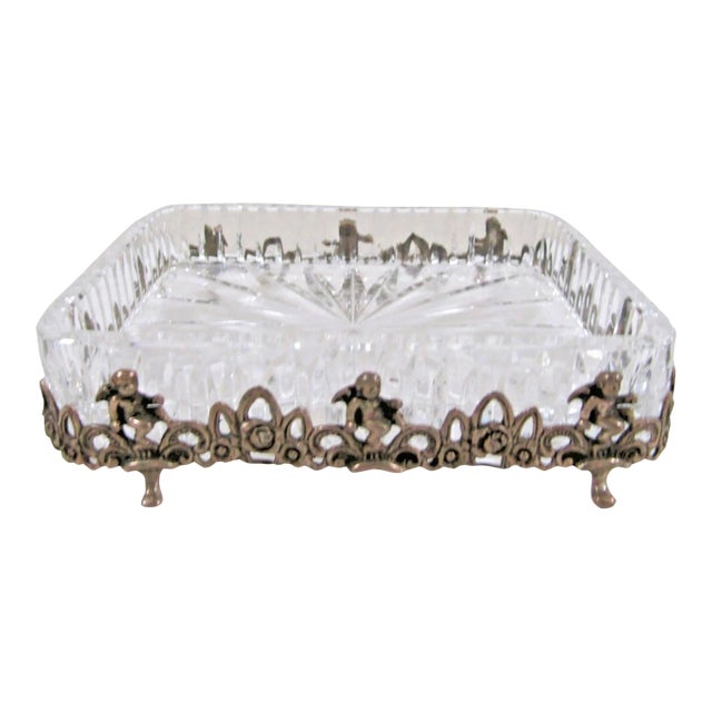 Mid 19th Century Albert Bodemer Germany Crystal and 830 Silver Candy Dish For Sale