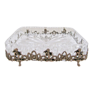 Mid 19th Century Albert Bodemer Germany Crystal and 830 Silver Candy Dish