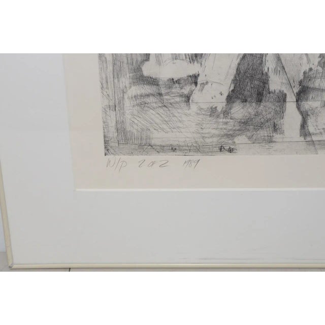 Late 20th Century Danny Edwards Abstract Black & White Etching C.1989 For Sale - Image 5 of 12