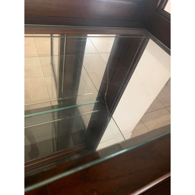 Brown 1970s Mahogany Wood and Glass Display Cabinet / Vitrine For Sale - Image 8 of 10