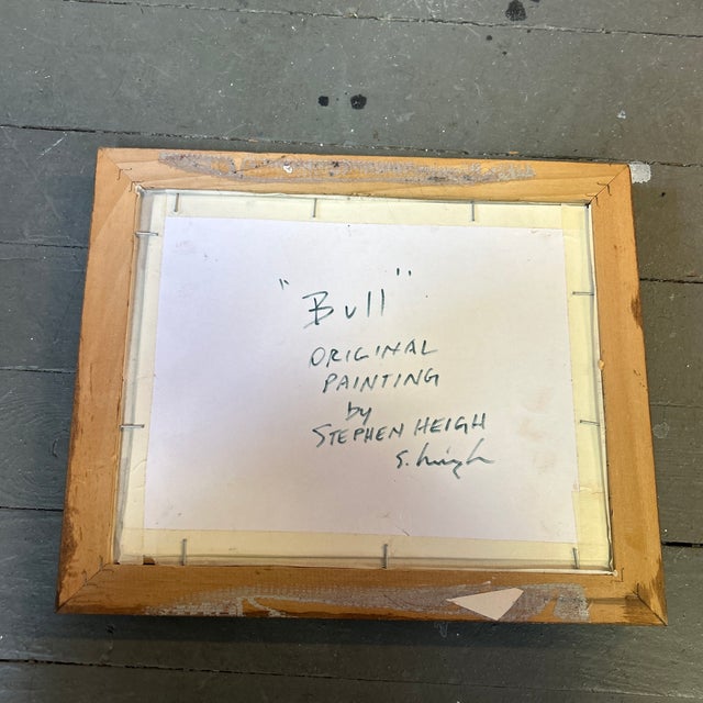Contemporary Original Abstract Painting by Stephen Heigh “Bull” For Sale - Image 4 of 4