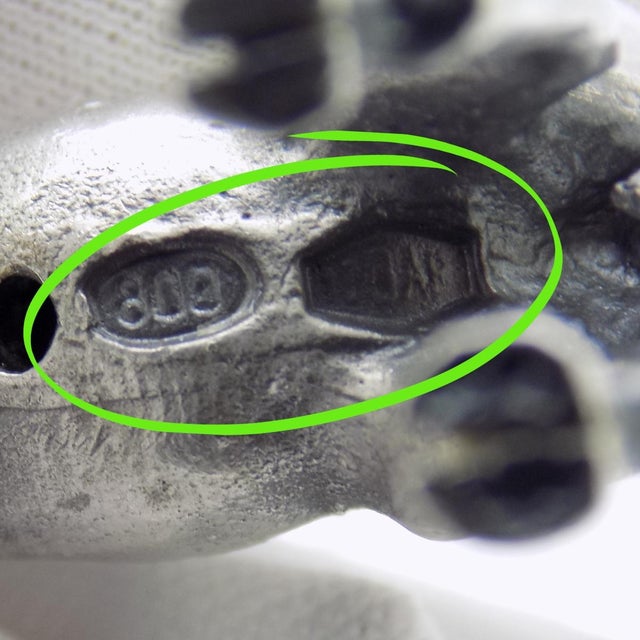 Silver Vintage Italian Handmade Genuine Silver Ibex Animal Figurine Sculpture Miniature For Sale - Image 8 of 10