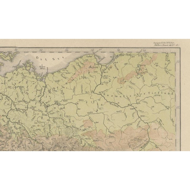 Mid 19th Century Relief Map of Germany and the Alps Showing Rivers and Terrain, 1855 For Sale - Image 5 of 10
