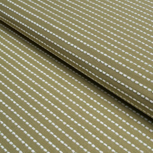 Traditional Sample - Schumacher Austen Performance Stripe Fabric In Leaf For Sale - Image 3 of 4
