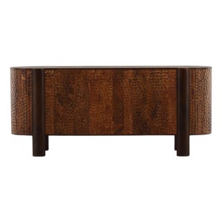 Textured Wood Organic Oval Sideboard For Sale