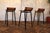 Black 1960s Set of Three Mid-Century Modern Oak & Steel Bar Stools For Sale - Image 8 of 18