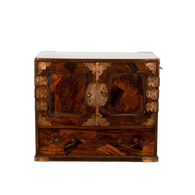 Wood Early 20th Century Japanese Tansu Table Cabinet For Sale - Image 7 of 7