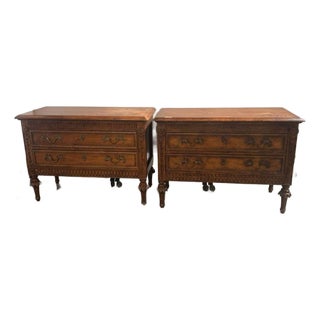 1980s Country French Carved Nightstands/Dressers- Pair For Sale