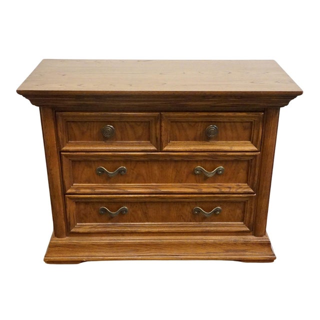 Renaissance Thomasville Furniture Renaissance Collection Solid Oak 39" Nightstand Chest 34511-110 For Sale - Image 3 of 13