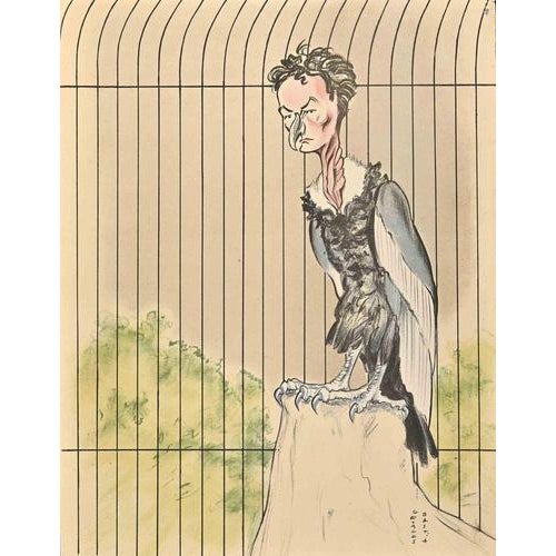 The Man-Eagle is an original lithograph artwork, realised by Georges Bastia in the mid-20 century on a creamy colored...