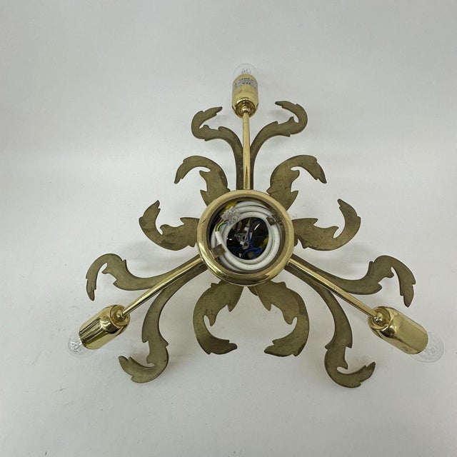 Brass Ceiling Lamp by C. S. Arte, Italy, 1970s For Sale - Image 6 of 8