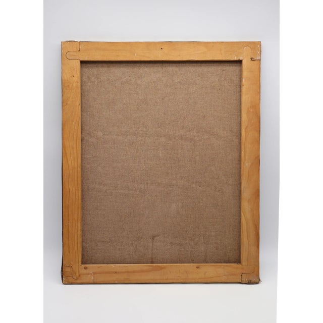 1970s French Semi-Nude Male Mixed Media on Canvas Painting, Unsigned (Gay Subject) For Sale - Image 12 of 12