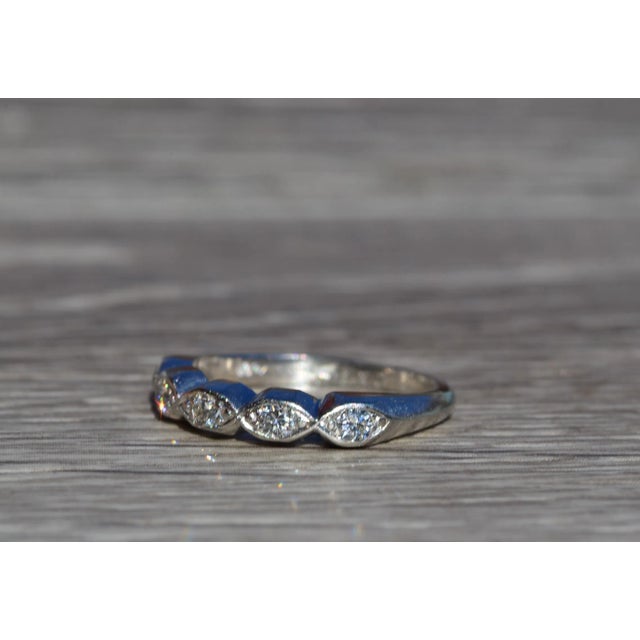The Walnut Creek: Antique Platinum Stackable Band Set with Diamonds For Sale In Philadelphia - Image 6 of 10