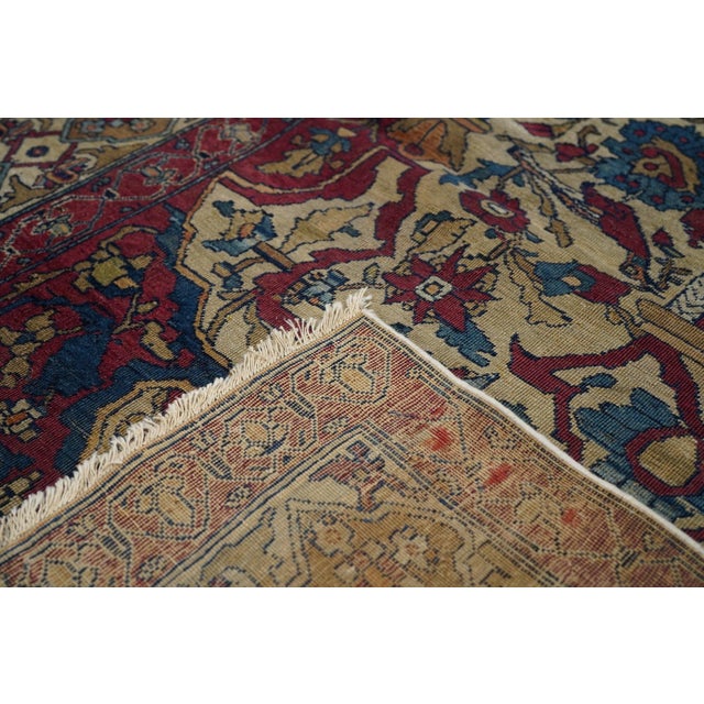 Red Late 19th Century Antique Kerman Rug 4'2'' X 6'1'' For Sale - Image 8 of 9