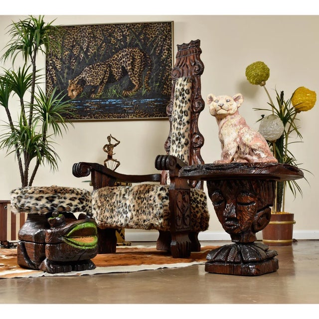 Restored Witco Tiki Carved Wood Frog Ottoman Toad Stool For Sale - Image 13 of 13