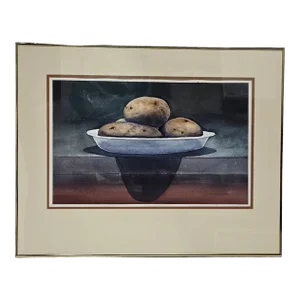 Still Life Potato Vegetable Watercolor Painting Signed Earl Rema Ault