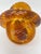 Mid-Century Modern Signed Amber & Cognac Art Glass Infinity Knot Sculpture, Serpentine Texture For Sale - Image 3 of 17