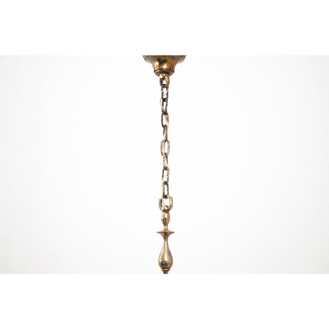 Vintage Brass Chandelier, Western Europe, 1940s For Sale - Image 3 of 7