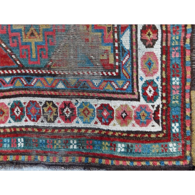 Distressed Antique Caucasian Rug. 3'4"x 7'10'" For Sale - Image 4 of 13