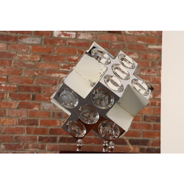 Vintage Italian Modernist "Stilkronen" Chrome Table Lamp by Oscar Torlasco For Sale In New York - Image 6 of 18