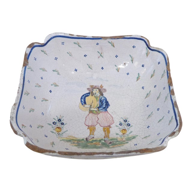 19th Century French Brittany Faience Bowl For Sale
