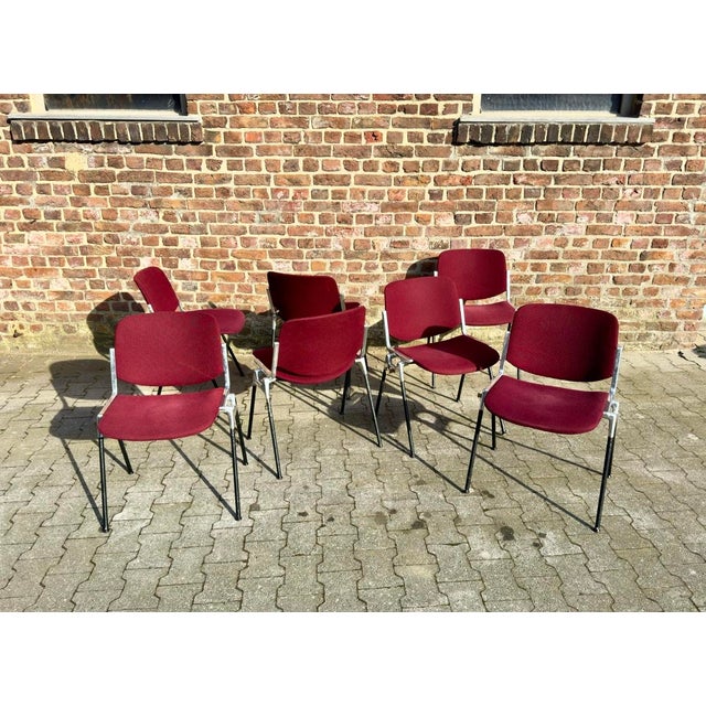 Vintage Italian DSC 106 Red Stacking Chair by Anna Castelli Ferrieri for Castelli, 1970s For Sale - Image 9 of 9