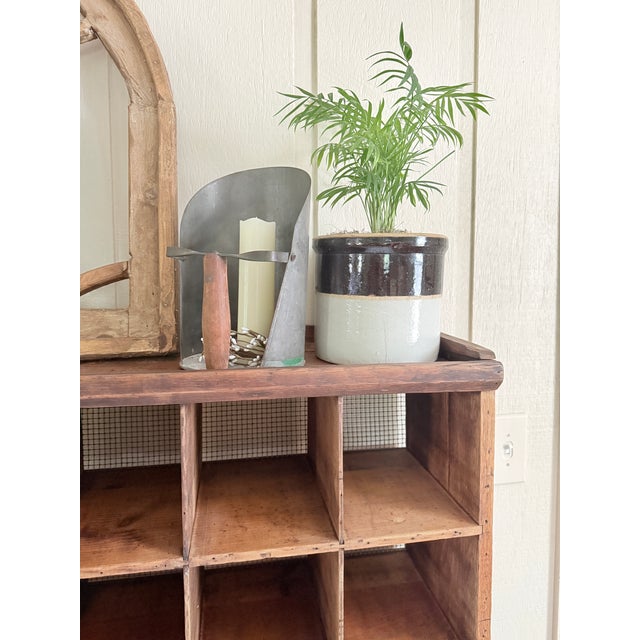 Antique Industrial Pine Parts Bin/Mail Sorter Cubby Cabinet | Chairish