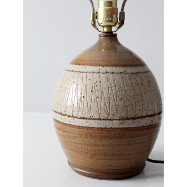 Vintage Handmade Studio Pottery Lamp For Sale - Image 6 of 10