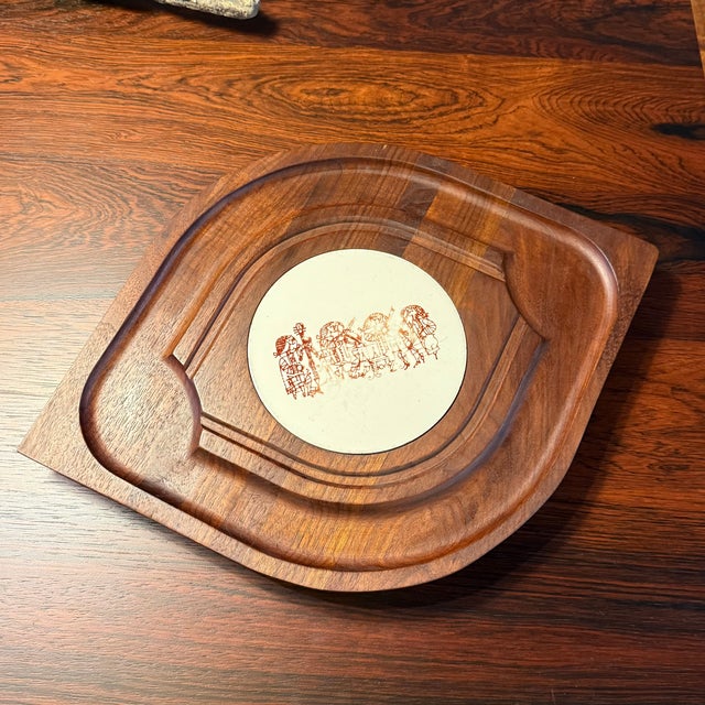 1960s Scandinavian Modern Teak Serving Platter by Bjorn Wiinblad for Nymolle For Sale In New York - Image 6 of 8