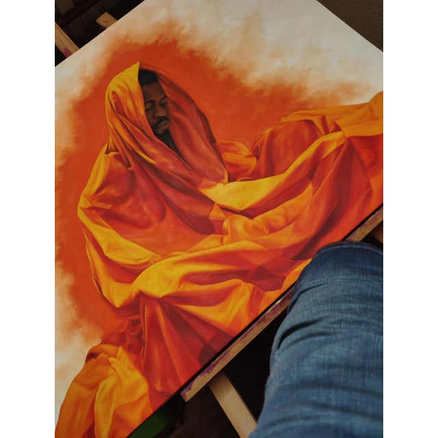 Realism "Sanctuary V", Oil on Canvas Painting by Franklin Igwenagu For Sale - Image 3 of 3