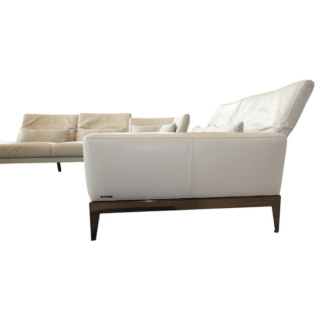 Roche Bobois Connexe Corner Sectional in Soave Leather - Gris Nuage For Sale - Image 14 of 17