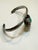 Native American Vintage Southwest Navajo Style Sterling Silver Stamped Turquoise Leaf Cuff Bracelet For Sale - Image 3 of 8