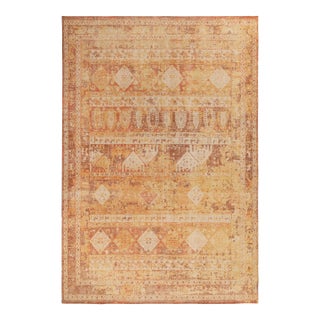 Rug & Kilim’s Oversized Distressed Cairo Rug in Burnt Orange, 12x18 For Sale