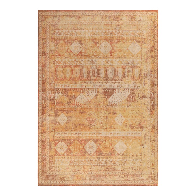 Rug & Kilim’s Oversized Distressed Cairo Rug in Burnt Orange, 12x18 For Sale