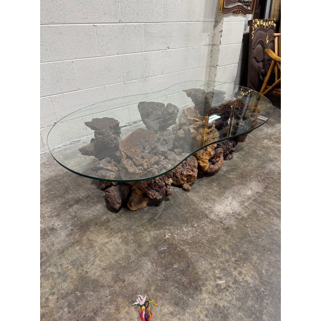 Mid-Century Modern Mid Century Burl Wood Coffee Table For Sale - Image 3 of 8