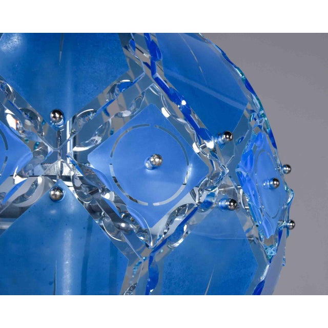 1960s Mid-Century Modern Italian Murano Glass Pendant Light by Zero Quattro for Fontana Arte For Sale In Detroit - Image 6 of 8