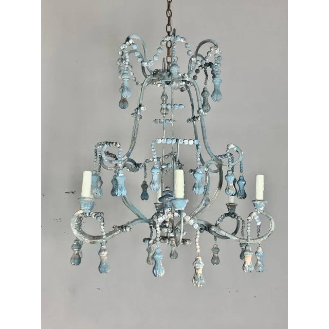 Melissa Levinson Livorno Wood Beaded Chandelier by Miamar Home For Sale - Image 4 of 12