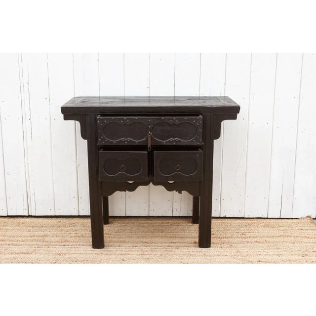 Wood Antique Painted Black Money Dresser For Sale - Image 7 of 10