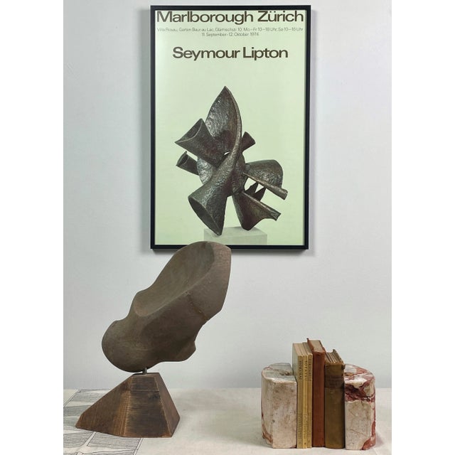 Vintage Seymour Lipton Swiss Exhibition Print, Framed. Original 1974 Seymour Lipton Swiss exhibition print with a mint...