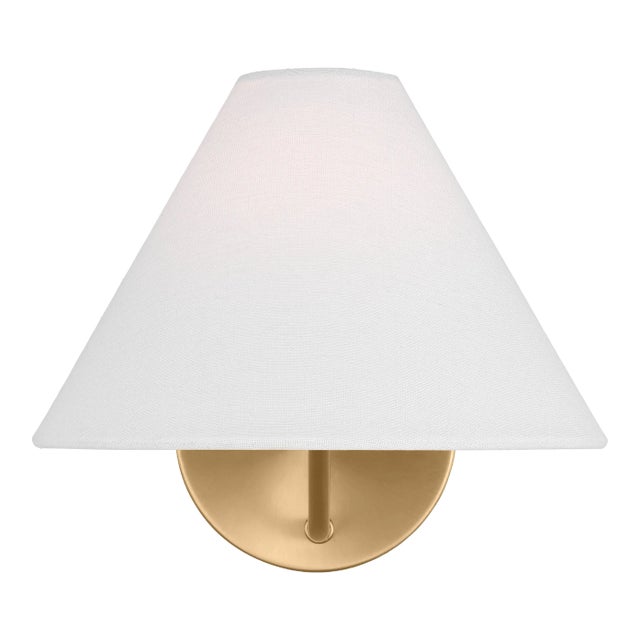 Visual Comfort Studio Burke 1-Light Sconce in Satin Brass For Sale