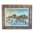 Vintage 1959 Impressionist Oil Painting of a Coastal Beach Village in Carved Wood Frame For Sale