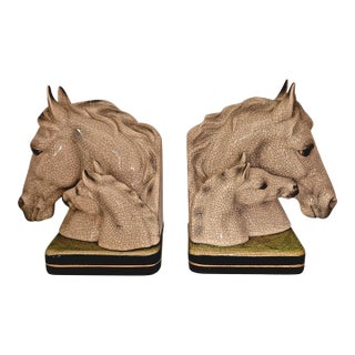 Mid 20th Century Takahashi Horse Head Bookends - a Pair For Sale