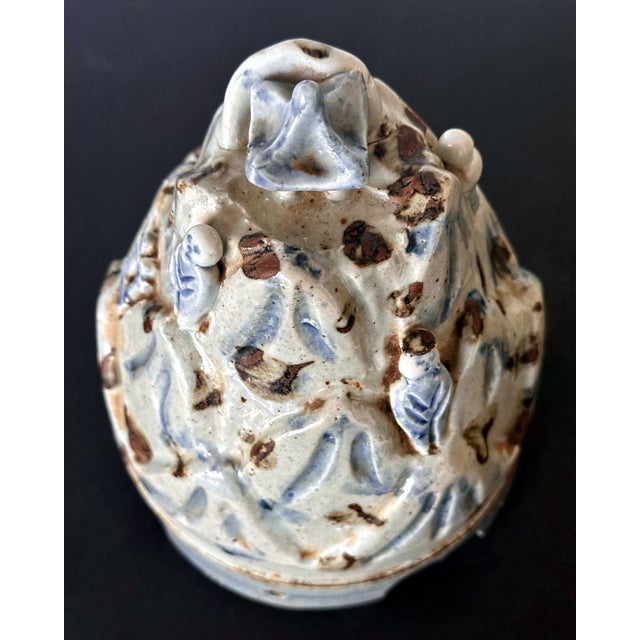 Mid-Century Modern Korean Ceramic Scholar Brush Rest Joseon Dynasty For Sale - Image 3 of 18