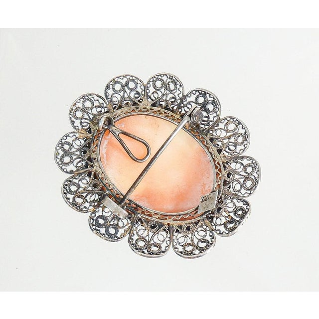 Pendant with Cameo in 800 Silver Frame For Sale - Image 5 of 7