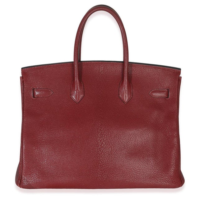 Rouge Grenat Chevre de Coromandel Birkin 35 PHW For Sale - Image 4 of 9