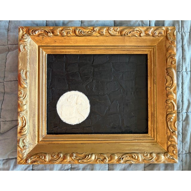 Contemporary Abstract Moon Rising in Vintage Frame For Sale - Image 4 of 7