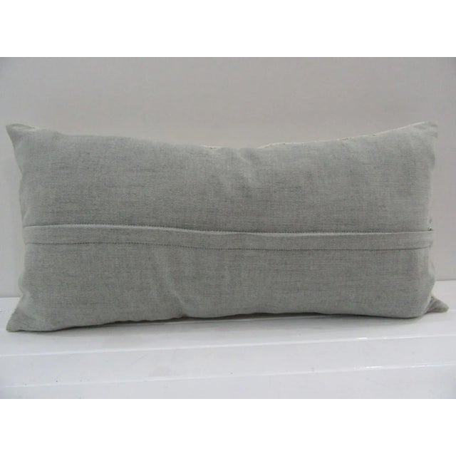 Rustic Turkish Handmade Ivory Striped Kilim Pillow Cover For Sale - Image 3 of 4